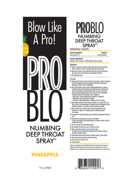 ProBlo Deep Throat Spray - Pineapple - Pineapple Flavoured Deep Throat Spray - 30 ml