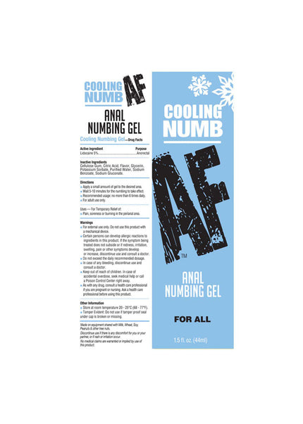 Numb AF - Cooling - Cooling Anal Numbing Cream - 44 ml Tube