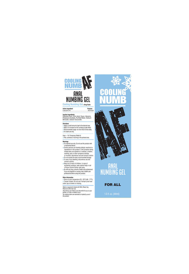 Numb AF - Cooling - Cooling Anal Numbing Cream - 44 ml Tube