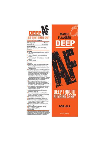 Deep AF - Mango - Mango Flavoured Deep Throat Spray - 29 ml