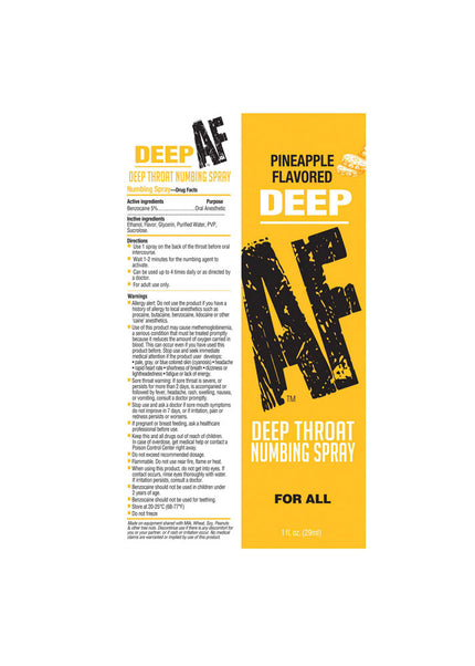 Deep AF - Pineapple - Pineapple Flavoured Deep Throat Spray - 29 ml