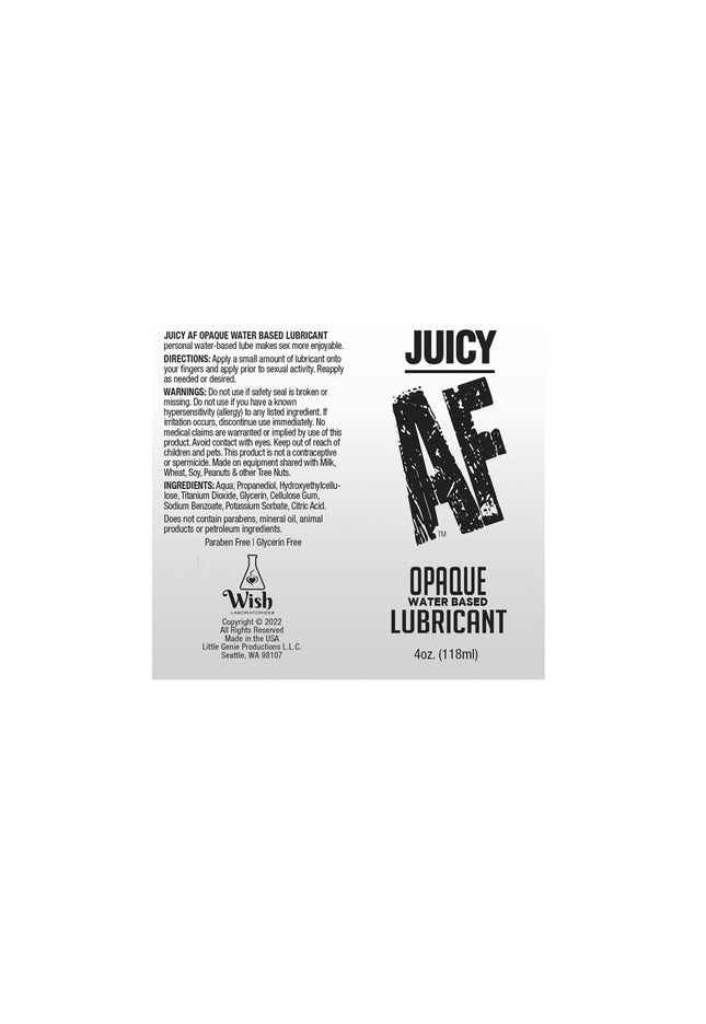 Juciy AF - Waterbased Opaque Lube - 118 ml - Waterbased Cum Lube - 118 ml