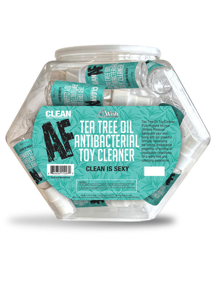 Clean AF Toy Cleaner Fishbowl Display - Antibacterial Toy Cleaner - Display of 36 x 30 ml Spray Bottles