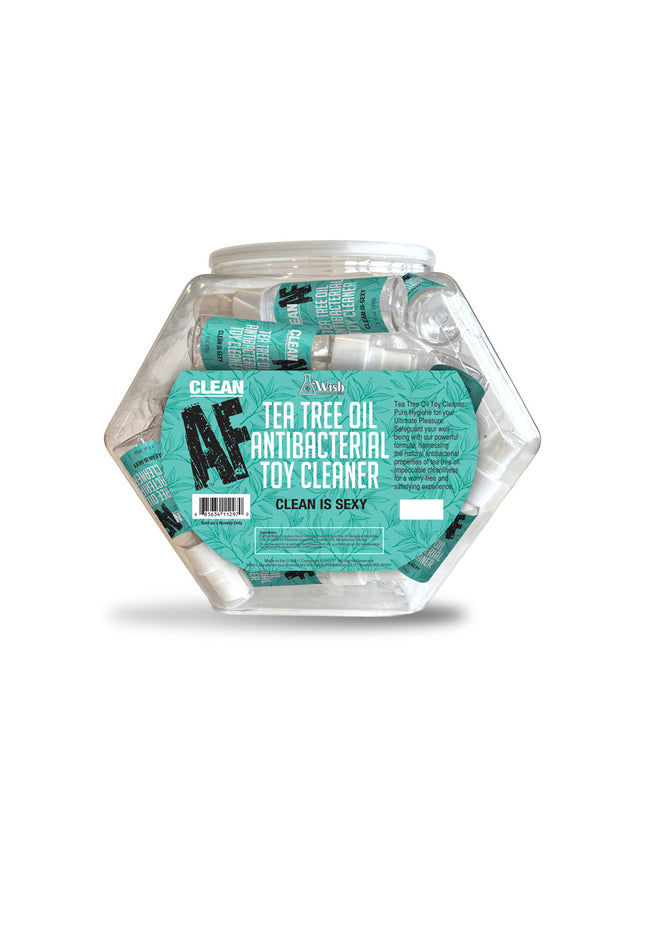 Clean AF Toy Cleaner Fishbowl Display - Antibacterial Toy Cleaner - Display of 36 x 30 ml Spray Bottles