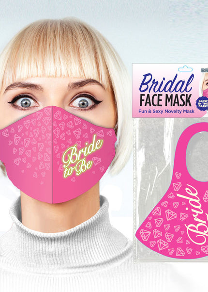 Bridal Face Mask - Bride To Be - Glow Pink Novelty Mask