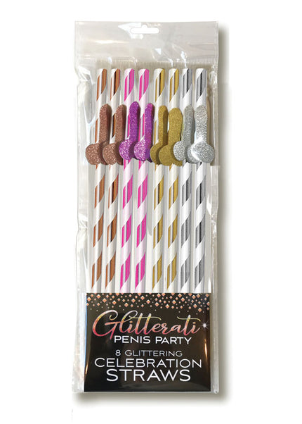 Glitterati - Tall Straws - Coloured Party Straws - 8 Pack
