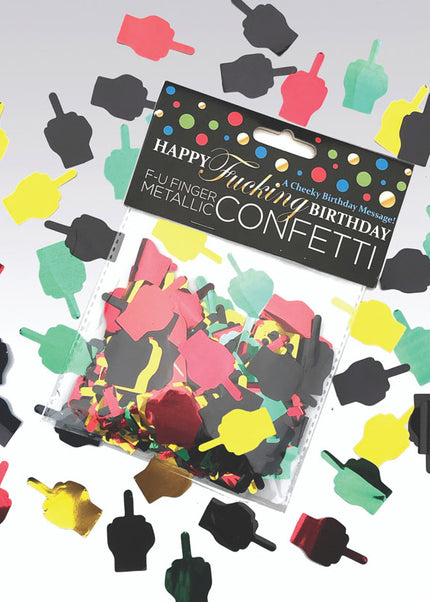 Happy Fucking Birthday FU Finger Confetti - Party Decoration