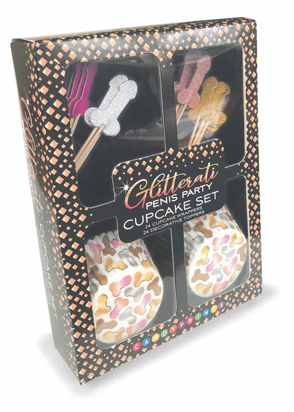 Glitterati - Penis Party Cupcake Set - Party Cupcake Set - Set of 24