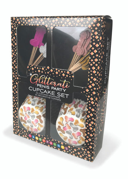 Glitterati - Penis Party Cupcake Set - Party Cupcake Set - Set of 24