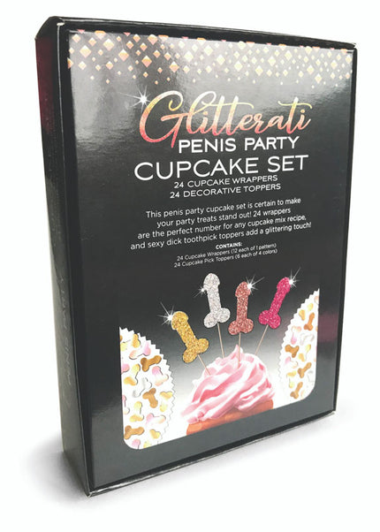 Glitterati - Penis Party Cupcake Set - Party Cupcake Set - Set of 24