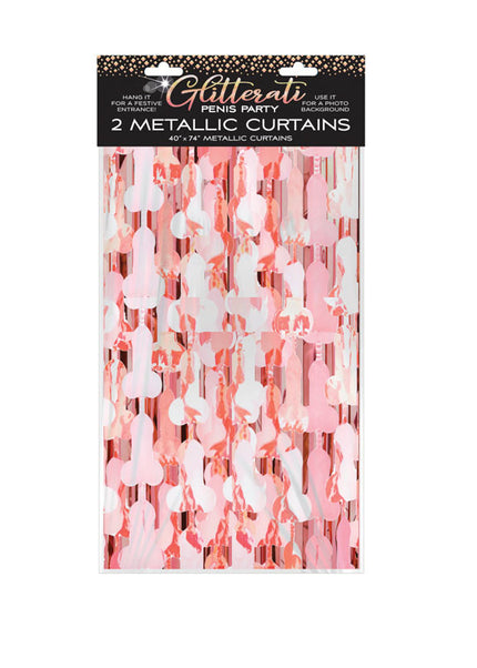 Glitterati - Penis Foil Curtains - Party Novelty - 2 Pack