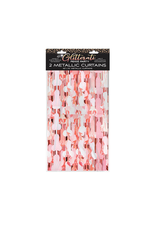 Glitterati - Penis Foil Curtains - Party Novelty - 2 Pack
