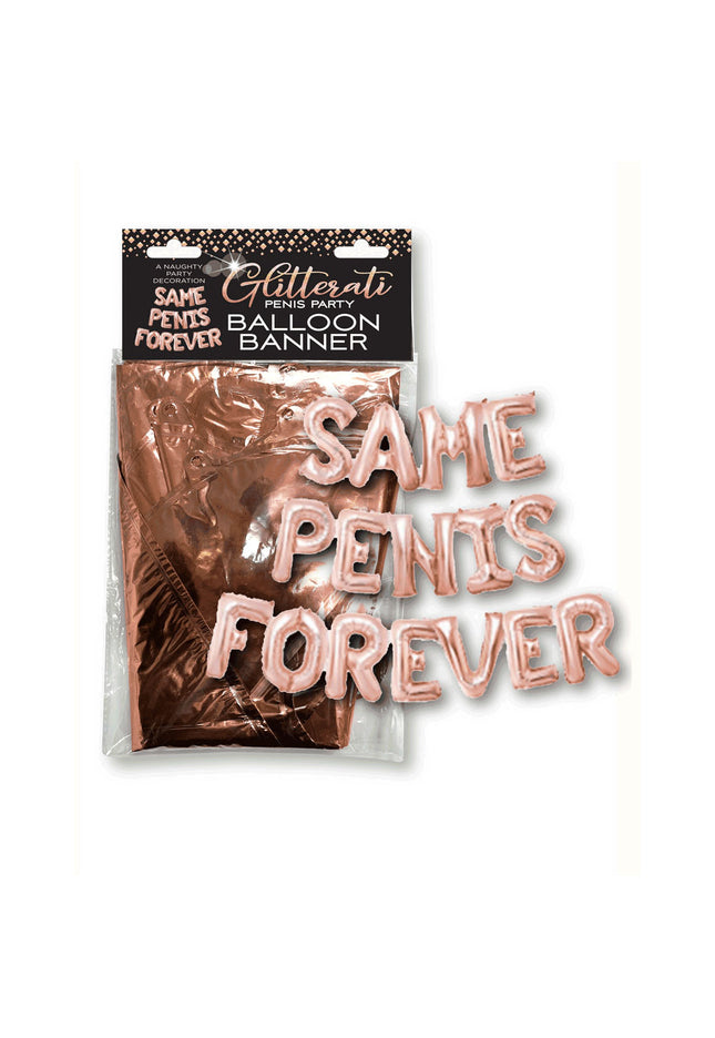 Glitterati Same Penis Forever Balloon Banner - Hen's Party Decoration