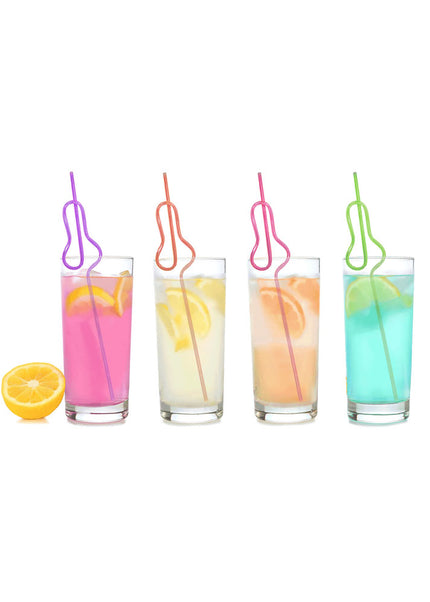Glitterati Penis Silly Straws - Coloured Hen's Party Straws - 8 Pack