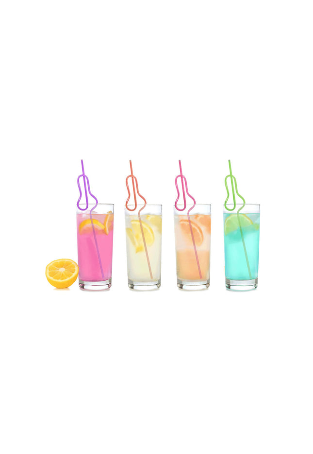 Glitterati Penis Silly Straws - Coloured Hen's Party Straws - 8 Pack