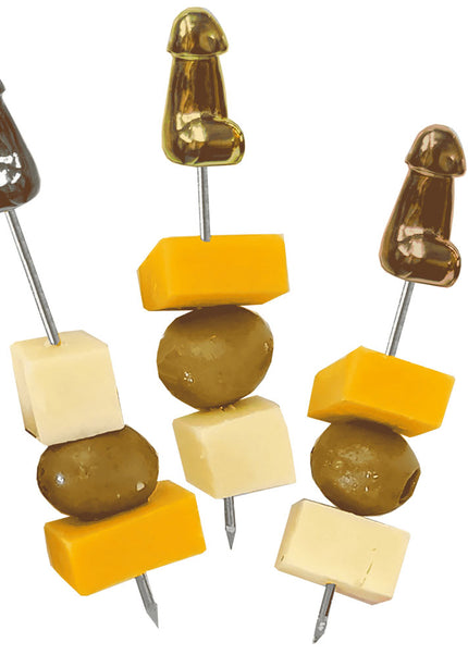 Glitterati Hors d'Oeuvre Picks - 6 Pack - Stainless Steel 18 cm Food Picks - Set of 6