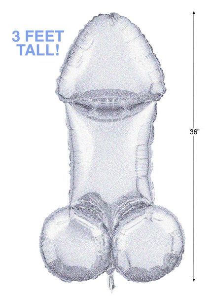 Glitterati - Disco Party Giant Penis Mylar Balloon - Hens Party Novelty - 90 cm Length