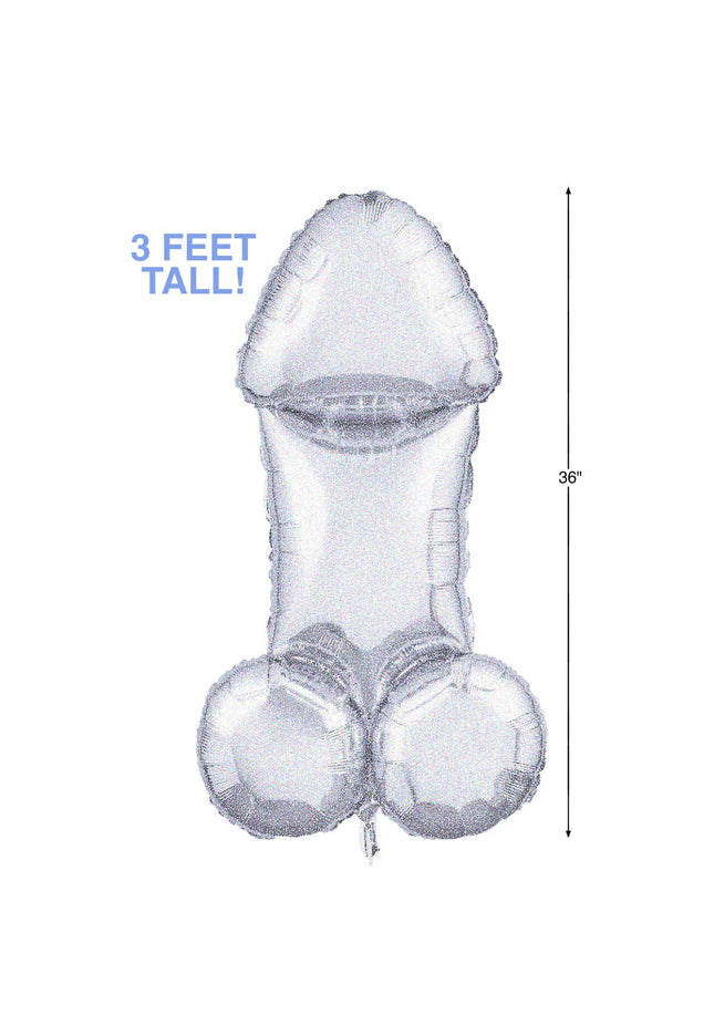 Glitterati - Disco Party Giant Penis Mylar Balloon - Hens Party Novelty - 90 cm Length