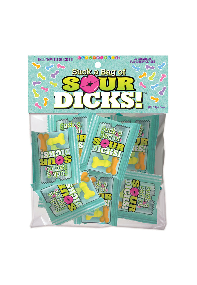 Suck a Bag of Sour Dicks! Bag of 25 - Pecker Lollies - Bulk Bag of 25 Party Packs