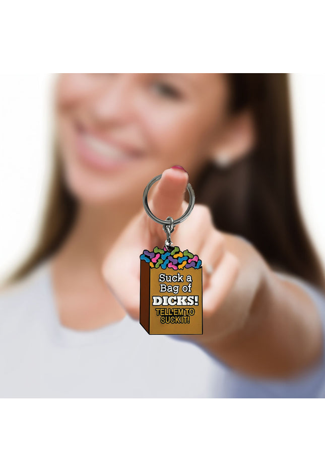 Super Fun Key Chain - Suck A Bag - Novelty Keychain