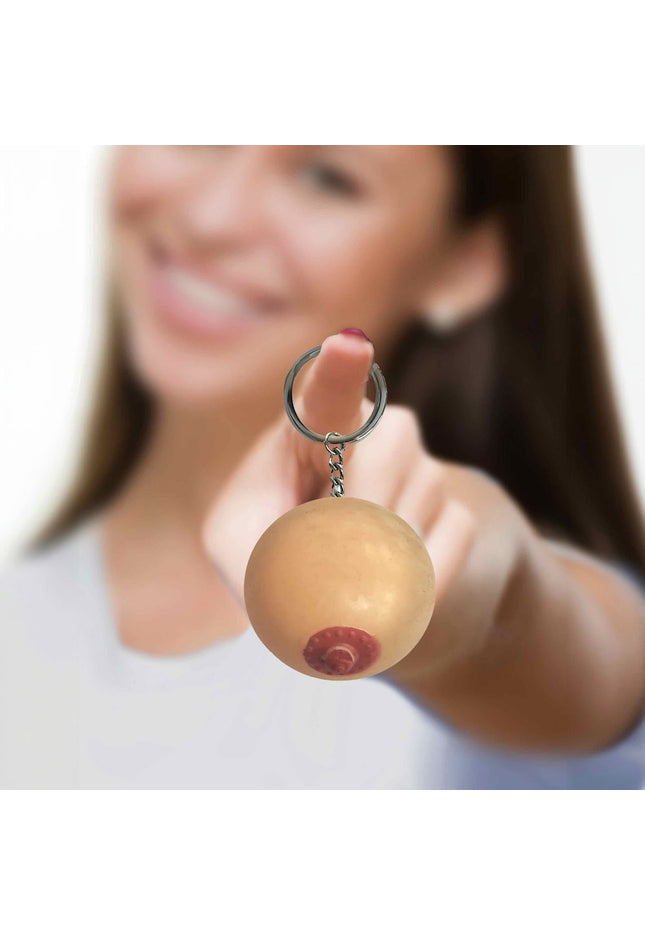 Super Fun Key Chain - Squishy Boob - Novelty Keychain