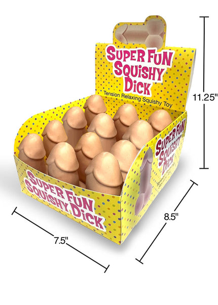 Super Fun Squishy Dick - Counter Display - Novelty Stress Penis - Counter Display of 12
