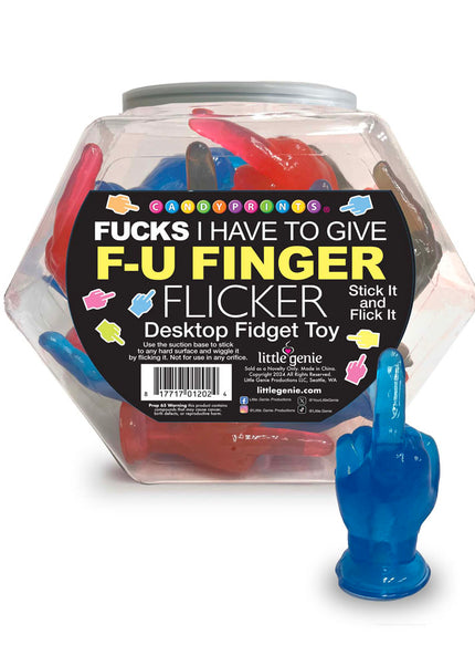 Fucks I Have To Give F-U Finger Flicker - Display - Novelty Fidget Toy - Fishbowl Display of 24