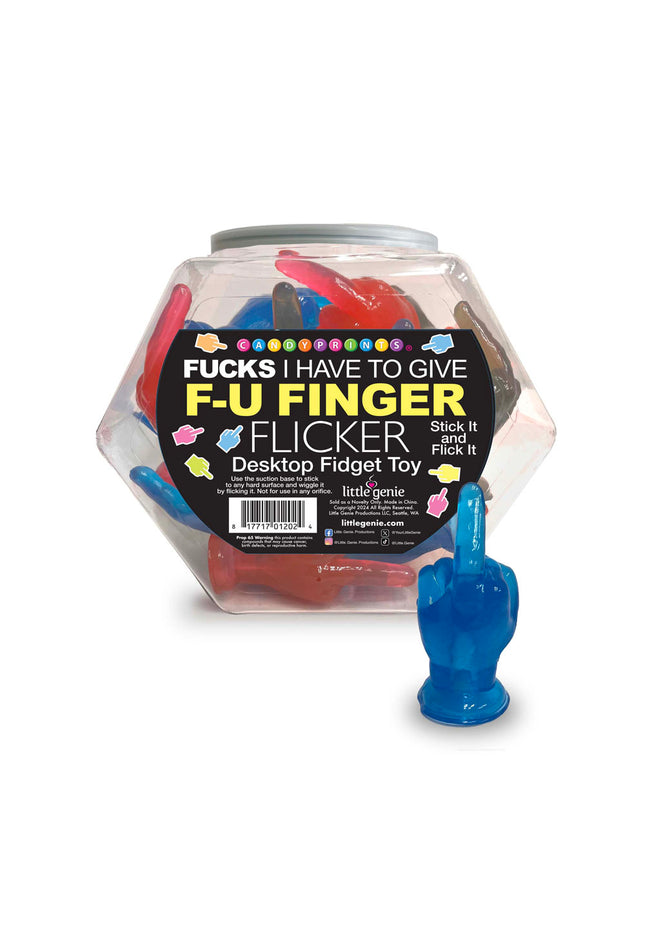 Fucks I Have To Give F-U Finger Flicker - Display - Novelty Fidget Toy - Fishbowl Display of 24
