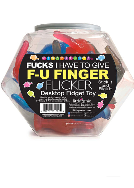 Fucks I Have To Give F-U Finger Flicker - Display - Novelty Fidget Toy - Fishbowl Display of 24