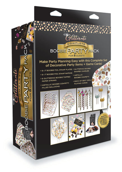 Glitterati Complete Boobie Party Pack - Party Set for 8 People