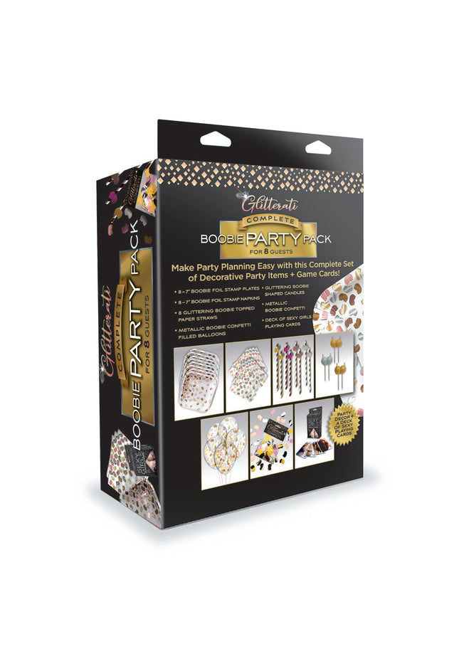 Glitterati Complete Boobie Party Pack - Party Set for 8 People