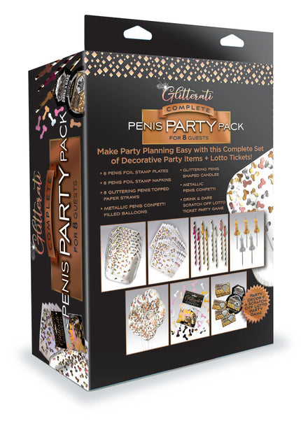 Glitterati Complete Penis Party Pack - Party Set for 8 People