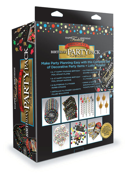 Happy F**king Birthday Complete Party Pack - Party Set for 8 People