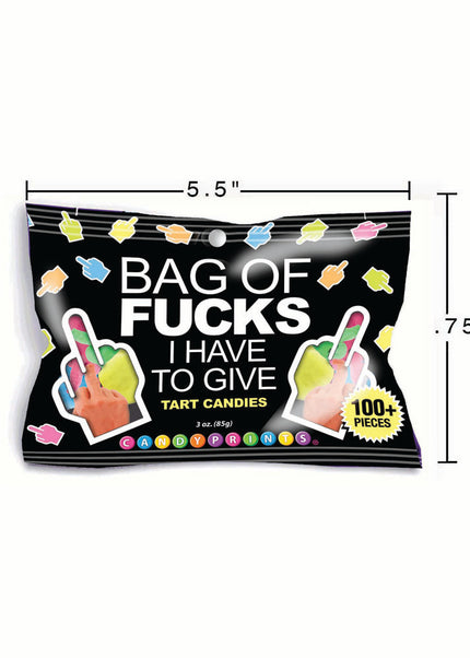 Bag Of Fucks I Have To Give - Fruit Flavoured Lollies - 85 gram Bag