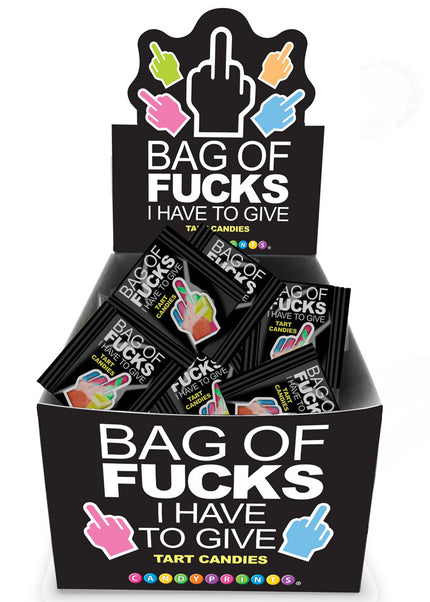 Bag Of Fucks I Have To Give - Display - Fruit Flavoured Lollies - Counter Display of 100 Mini Packs