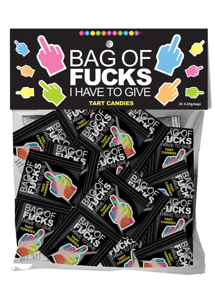 Bag Of Fucks I Have To Give - Bag of 25 - Fruit Flavoured Lollies - Bag of 25 Mini Packs