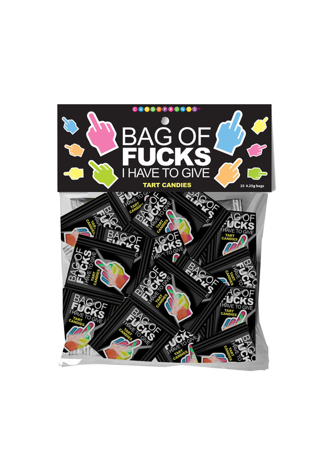 Bag Of Fucks I Have To Give - Bag of 25 - Fruit Flavoured Lollies - Bag of 25 Mini Packs