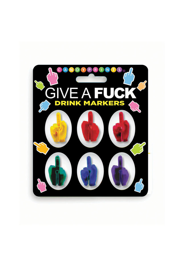 Give A Fuck Drink Markers - Novelty Drink Markers - Set of 6