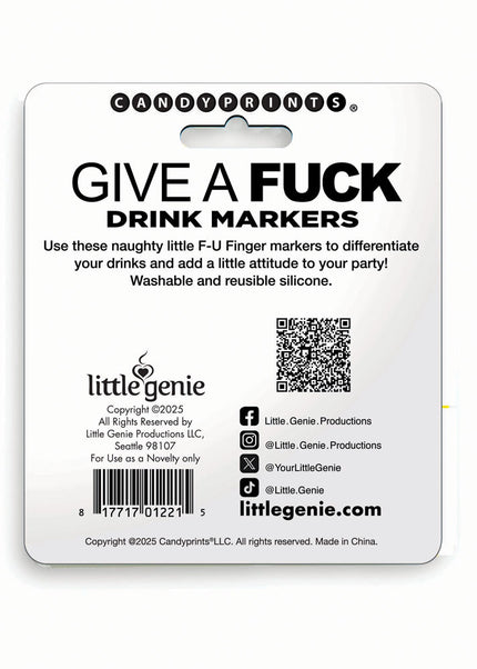 Give A Fuck Drink Markers - Novelty Drink Markers - Set of 6