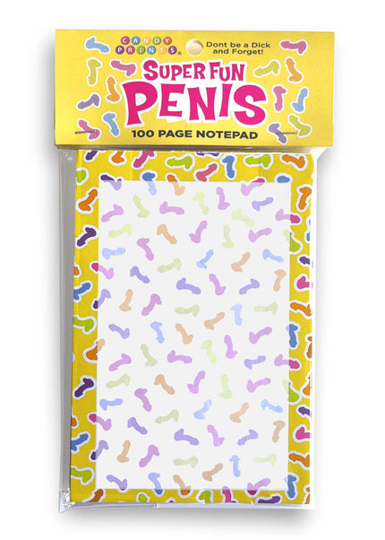 Super Fun Penis Notepad - Novelty Notepad - 100 Pages