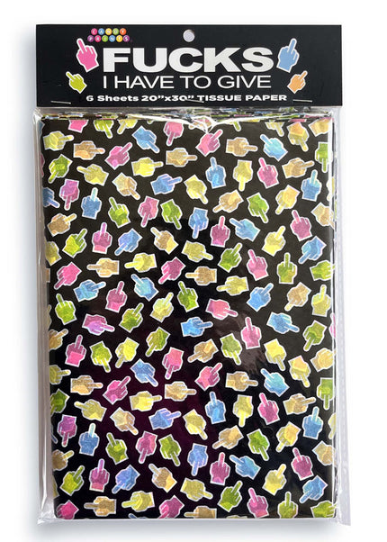 Fucks I Have To Give Tissue Paper Sheets - Novelty Decoration Sheets - 6 Pack