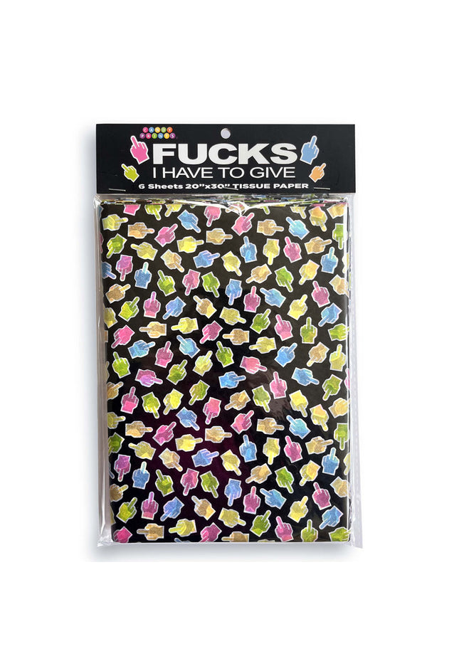 Fucks I Have To Give Tissue Paper Sheets - Novelty Decoration Sheets - 6 Pack