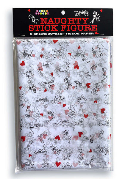 Naughty Stick Figure Tissue Paper Sheets - Novelty Decoration Sheets - 6 Pack