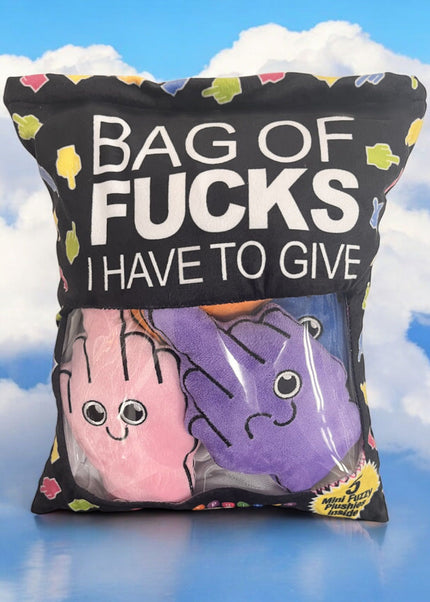 Bag Of Fucks I Have To Give - Mini Fuzzy FU Plushy Pillows - Set of 5