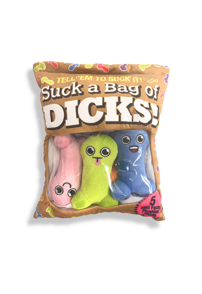 Suck A Bag Of Dicks Plushy Pillows - Mini Fuzzy Dicky Plushy Pillows - Set of 5