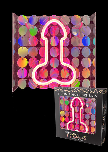 Glitterati Neon Pink Penis Sign - Novelty Neon Light