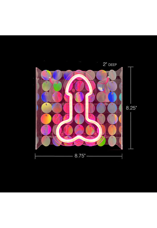Glitterati Neon Pink Penis Sign - Novelty Neon Light
