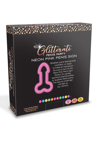 Glitterati Neon Pink Penis Sign - Novelty Neon Light