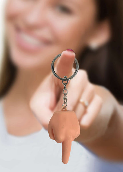Super Fun Key Chain - Squishy FU Finger - Novelty Keychain