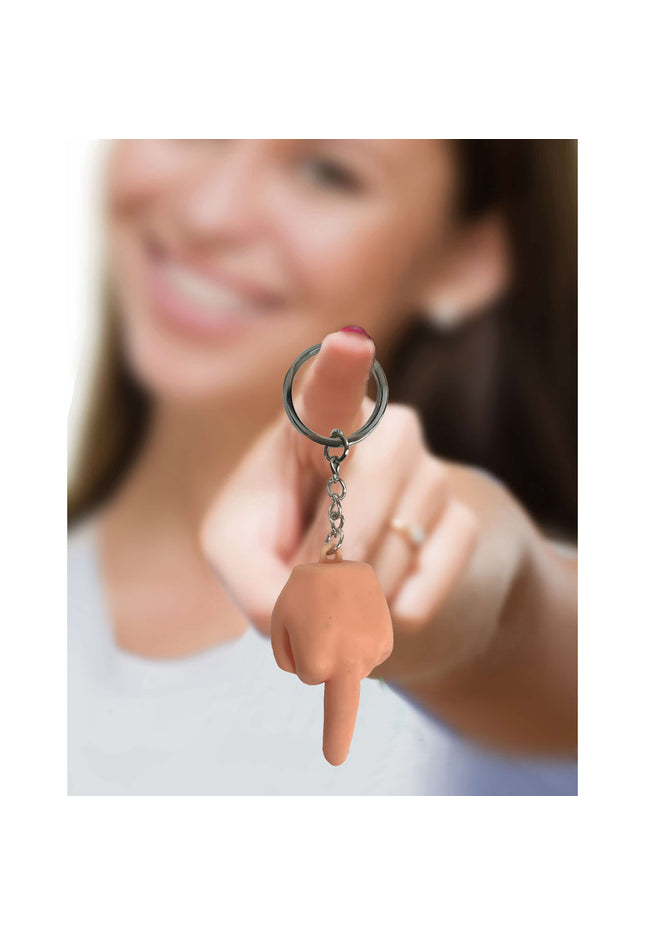 Super Fun Key Chain - Squishy FU Finger - Novelty Keychain